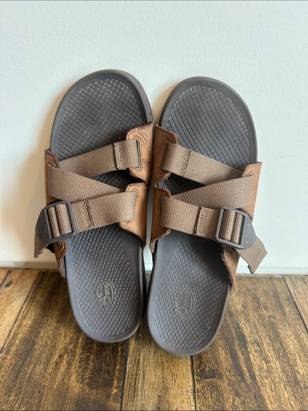 Chaco Brown Dual-Strap Slide Sandals
